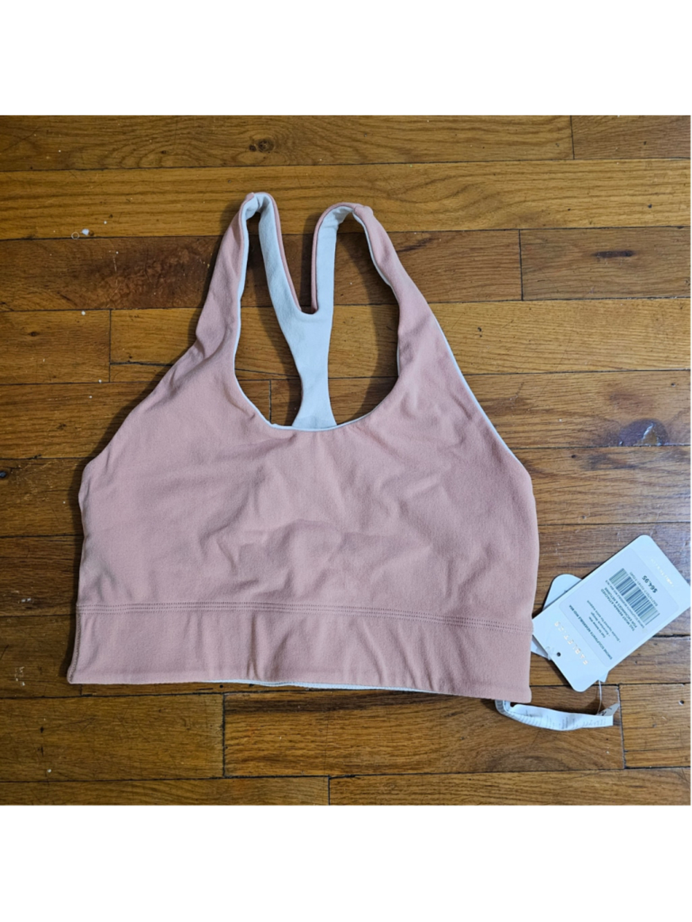 Women's Fabletics Sports Bra Size M Pink White Racerback